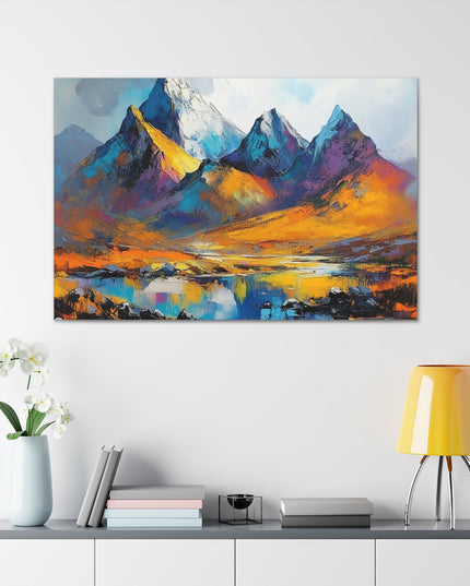 Canvas Gallery Wraps-A Symphony of Colors in the Majestic Mountains