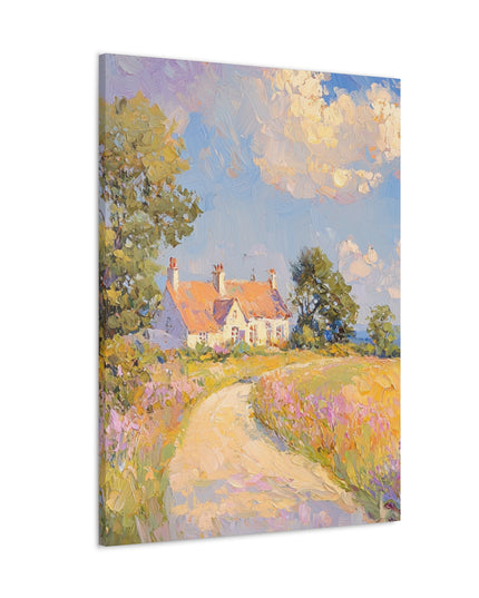Canvas Gallery Wraps - Tranquil Sunlit Countryside: An Oil Painting Experience