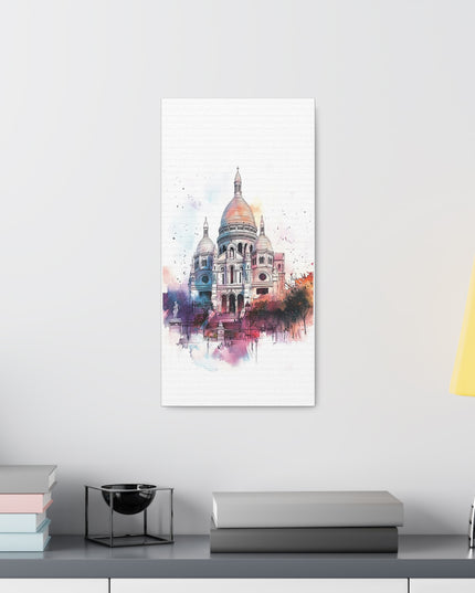 Canvas Gallery Wraps- Sacre Coeur Basilica - Watercolor Art Print