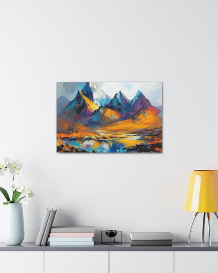 Canvas Gallery Wraps-A Symphony of Colors in the Majestic Mountains