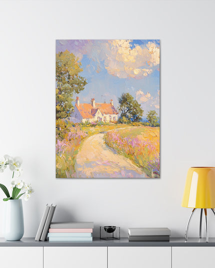 Canvas Gallery Wraps - Tranquil Sunlit Countryside: An Oil Painting Experience