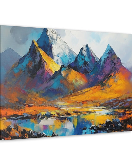 Canvas Gallery Wraps-A Symphony of Colors in the Majestic Mountains