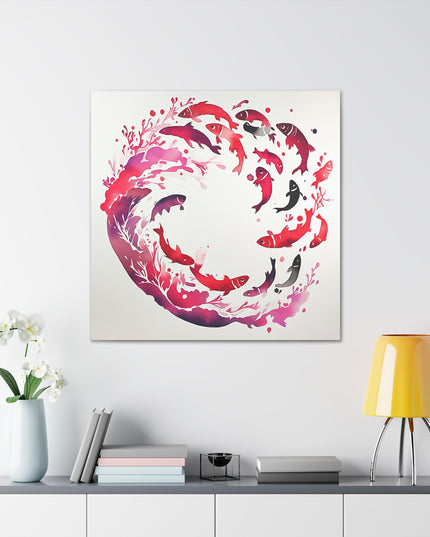 Canvas Gallery Wraps - Sardine School Watercolor Print