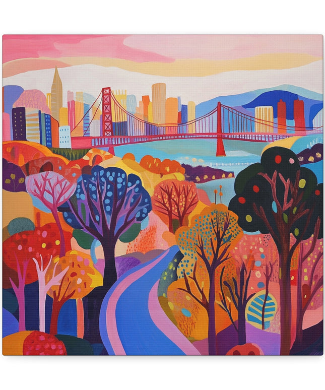 Canvas Gallery Wraps- Colorful San Francisco Cityscape