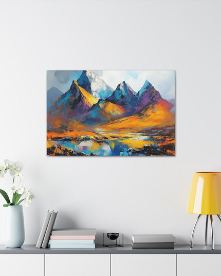 Canvas Gallery Wraps-A Symphony of Colors in the Majestic Mountains