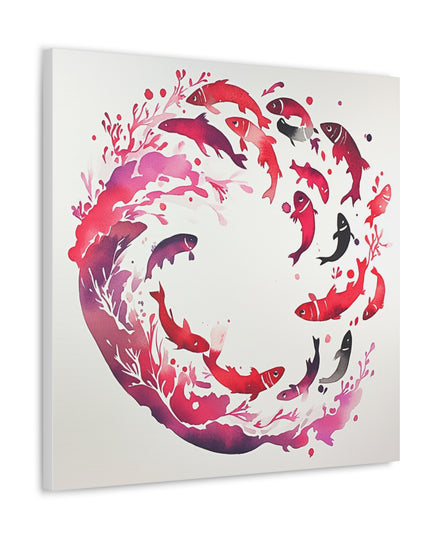 Canvas Gallery Wraps - Sardine School Watercolor Print