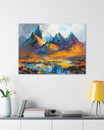 Canvas Gallery Wraps-A Symphony of Colors in the Majestic Mountains