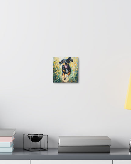 Canvas Gallery Wraps - Joyful Journey: A Dog's Delightful Run Through Nature