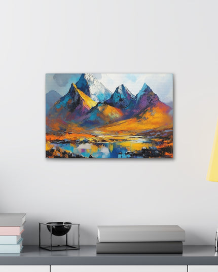 Canvas Gallery Wraps-A Symphony of Colors in the Majestic Mountains