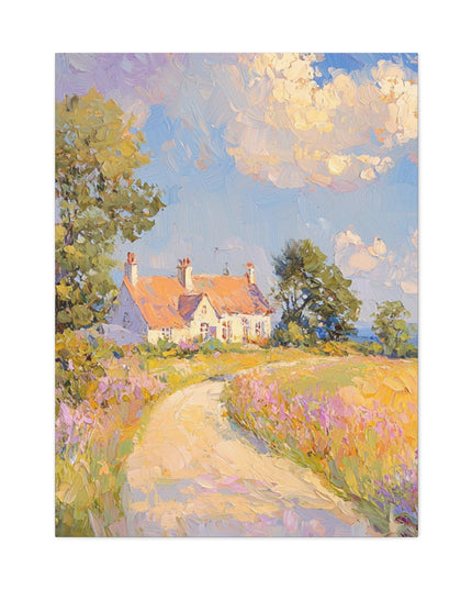 Canvas Gallery Wraps - Tranquil Sunlit Countryside: An Oil Painting Experience