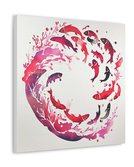 Canvas Gallery Wraps - Sardine School Watercolor Print