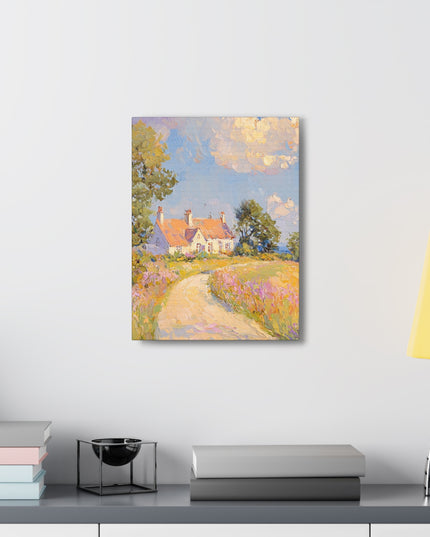 Canvas Gallery Wraps - Tranquil Sunlit Countryside: An Oil Painting Experience