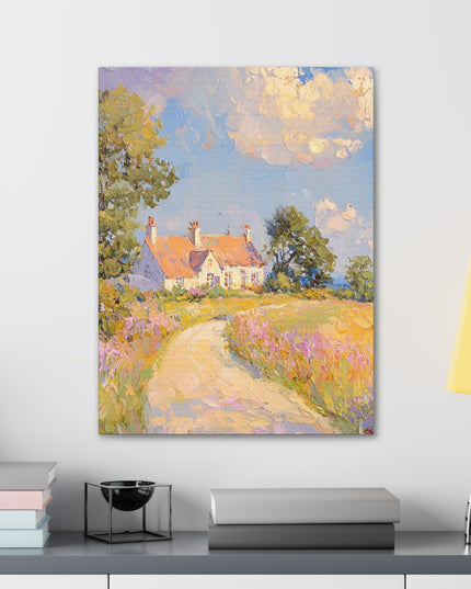 Canvas Gallery Wraps - Tranquil Sunlit Countryside: An Oil Painting Experience