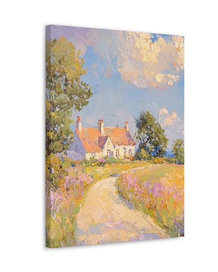 Canvas Gallery Wraps - Tranquil Sunlit Countryside: An Oil Painting Experience