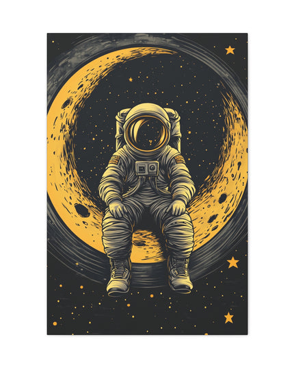 Canvas Gallery Wraps - Lunar Daydream: Astronaut Enjoying the View