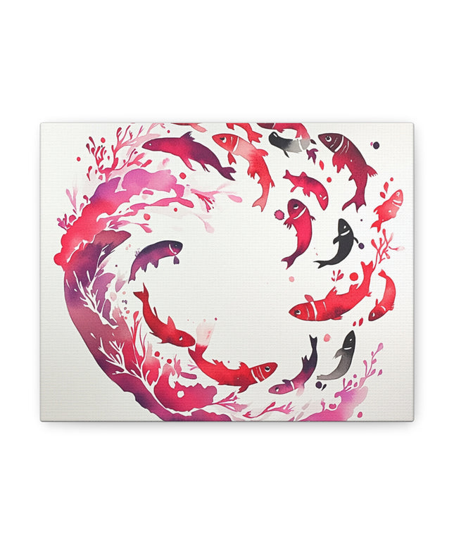 Canvas Gallery Wraps - Sardine School Watercolor Print
