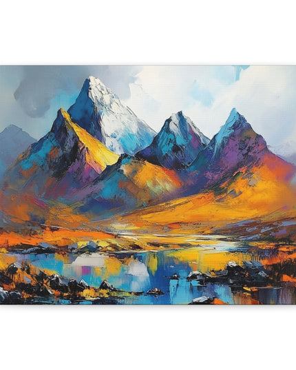 Canvas Gallery Wraps-A Symphony of Colors in the Majestic Mountains