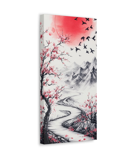 Canvas Gallery Wraps -Path to Dawn: Traditional Japanese Ink Sketch