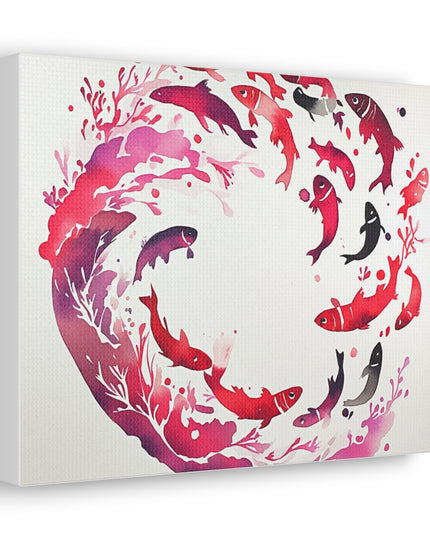 Canvas Gallery Wraps - Sardine School Watercolor Print