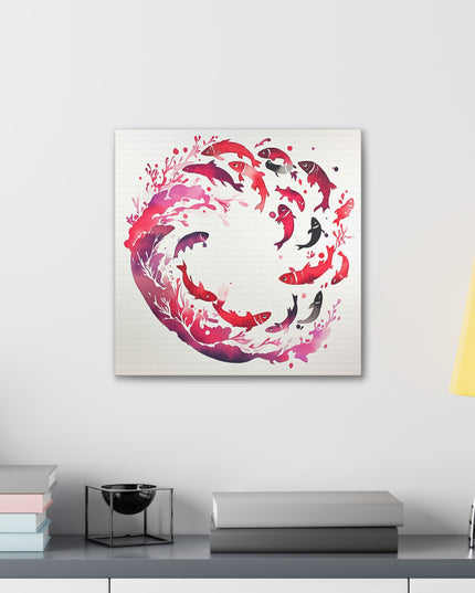 Canvas Gallery Wraps - Sardine School Watercolor Print
