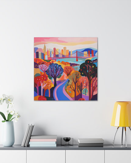 Canvas Gallery Wraps- Colorful San Francisco Cityscape