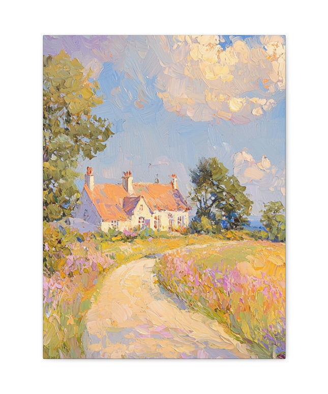 Canvas Gallery Wraps - Tranquil Sunlit Countryside: An Oil Painting Experience