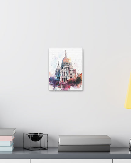 Canvas Gallery Wraps- Sacre Coeur Basilica - Watercolor Art Print
