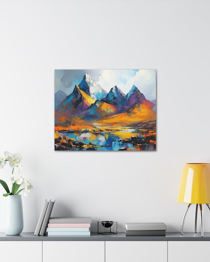 Canvas Gallery Wraps-A Symphony of Colors in the Majestic Mountains