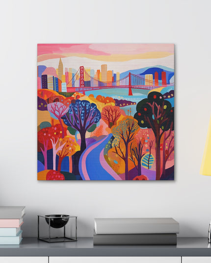 Canvas Gallery Wraps- Colorful San Francisco Cityscape