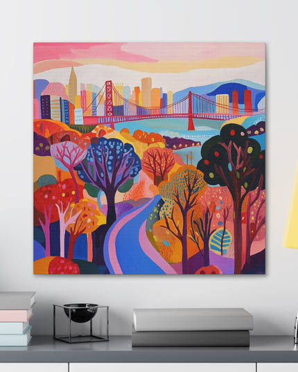 Canvas Gallery Wraps- Colorful San Francisco Cityscape