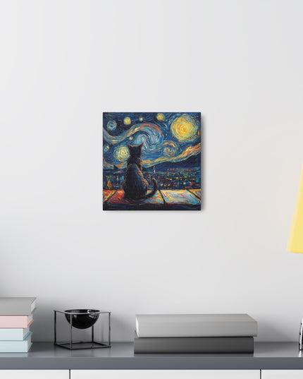 Canvas Gallery Wraps- Starry Night with a Cat"