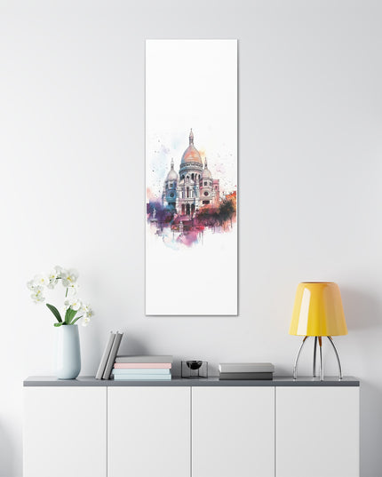 Canvas Gallery Wraps- Sacre Coeur Basilica - Watercolor Art Print