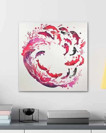 Canvas Gallery Wraps - Sardine School Watercolor Print
