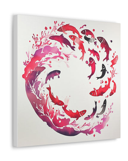 Canvas Gallery Wraps - Sardine School Watercolor Print