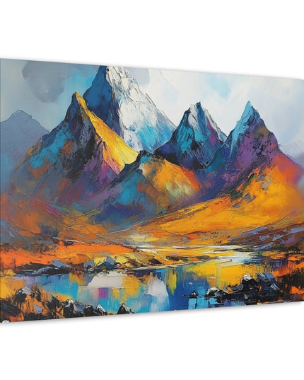 Canvas Gallery Wraps-A Symphony of Colors in the Majestic Mountains