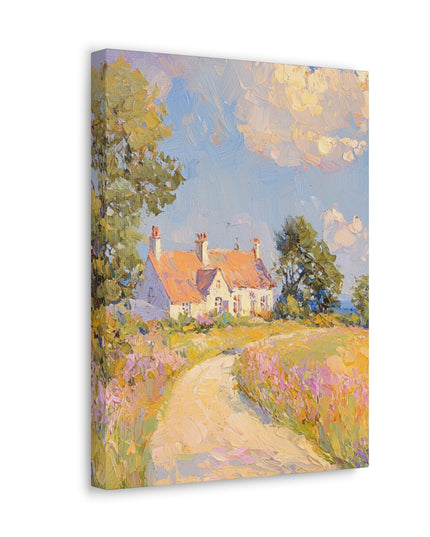 Canvas Gallery Wraps - Tranquil Sunlit Countryside: An Oil Painting Experience