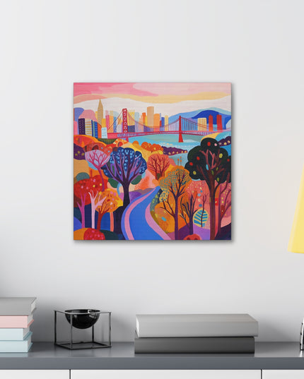 Canvas Gallery Wraps- Colorful San Francisco Cityscape